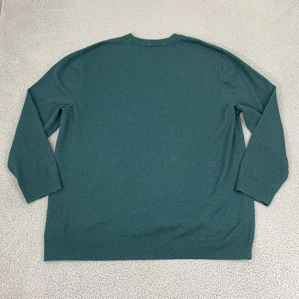 Hawker Rye Cotton Cashmere Sweater Men 3XL Hunter Green Preppy Pullover
